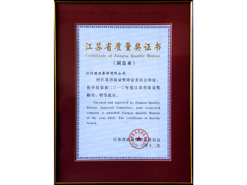 江苏省质量管理奖